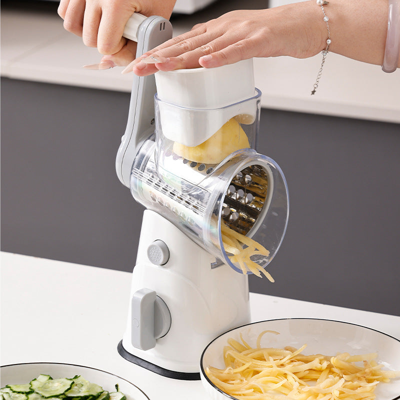 3-in-1 Multi functional Vegetable Cutter - Manual Rotary Slicer & Grater