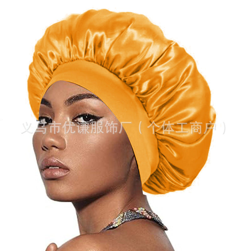 Satin Hair Care Bonnet – Elastic Nightcap for Sleeping & Shower
