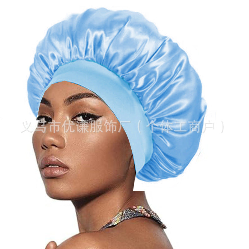 Satin Hair Care Bonnet – Elastic Nightcap for Sleeping & Shower
