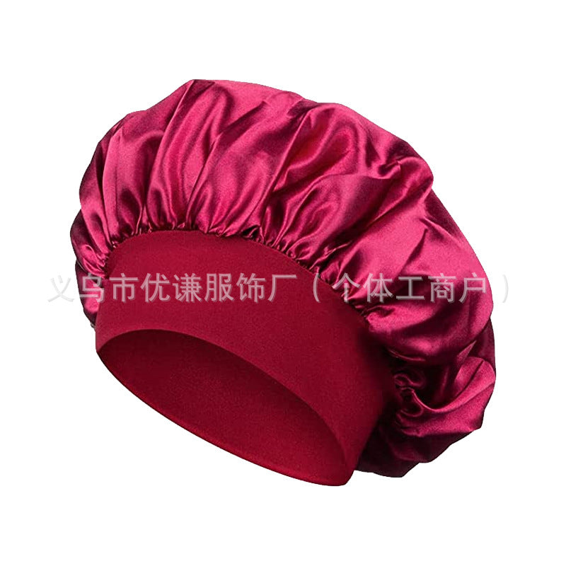 Satin Hair Care Bonnet – Elastic Nightcap for Sleeping & Shower