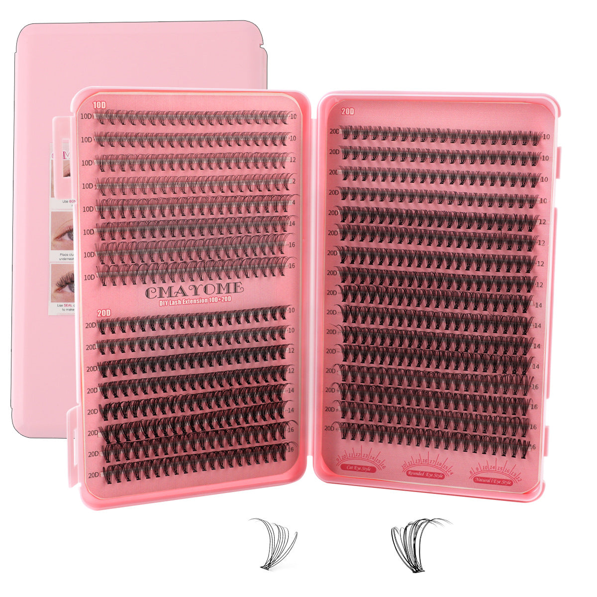 640 Clusters Eyelash Extension Kit – 3D/4D/10D/20D False Lashes Book