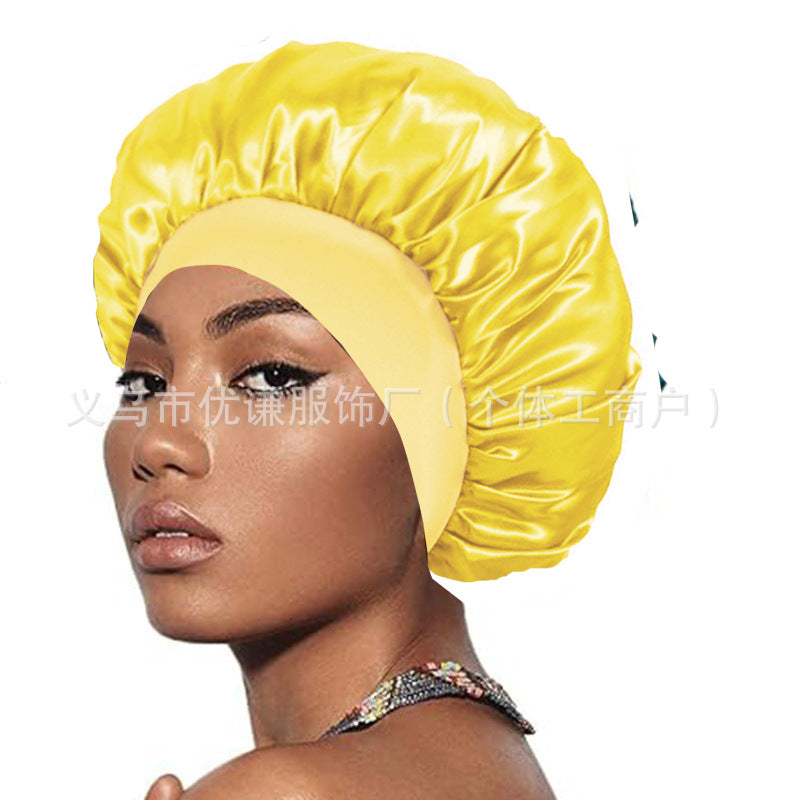 Satin Hair Care Bonnet – Elastic Nightcap for Sleeping & Shower