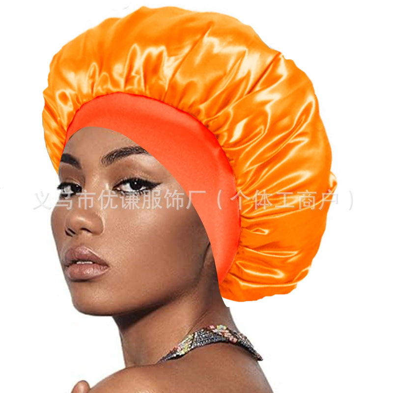 Satin Hair Care Bonnet – Elastic Nightcap for Sleeping & Shower
