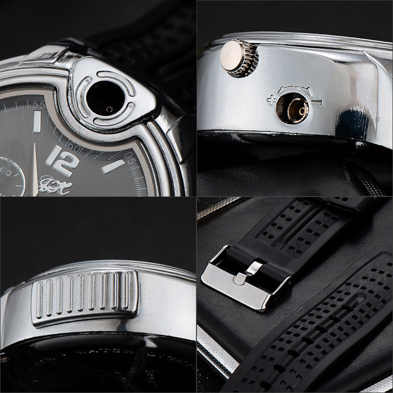 MZ805 Creative Men’s Sports Quartz Watch with Built-in Lighter – 2-in-1 Gift Idea