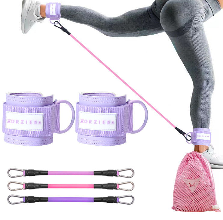 Fitness Ankle Buckle Hip Training Leg Trainer – Foot Ring Elastic Strap with Resistance Ropes