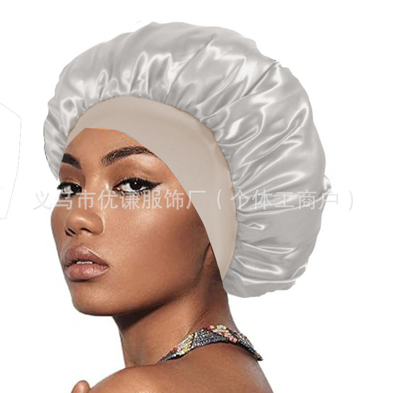 Satin Hair Care Bonnet – Elastic Nightcap for Sleeping & Shower