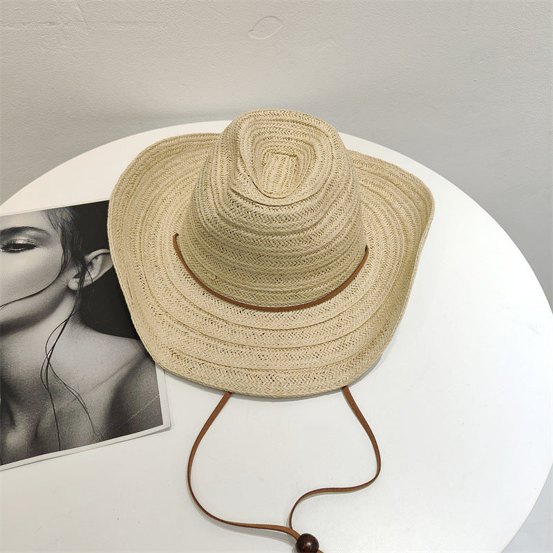 Elegant Wide-Brim Straw Panama Hat – Summer Sun Protection