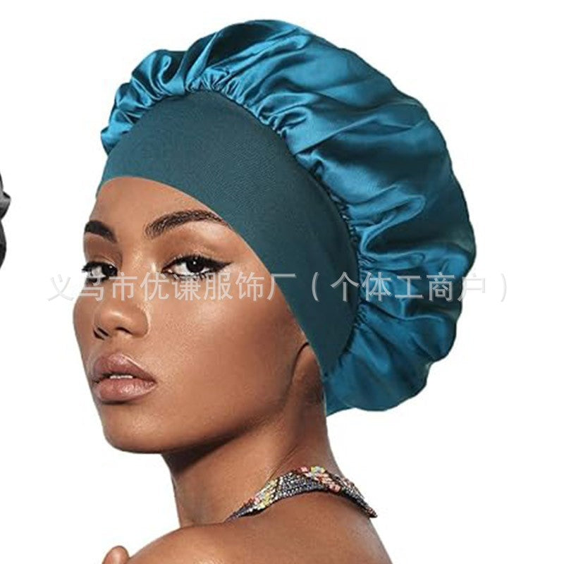 Satin Hair Care Bonnet – Elastic Nightcap for Sleeping & Shower