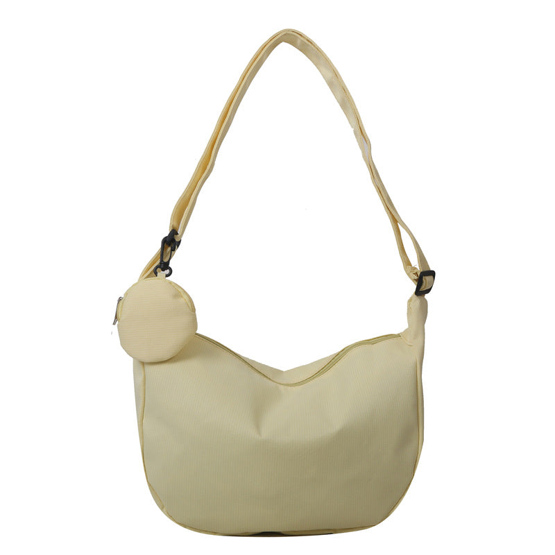 Canvas Messenger Tote Bag – Casual Large Capacity Shoulder Bag with Pendant