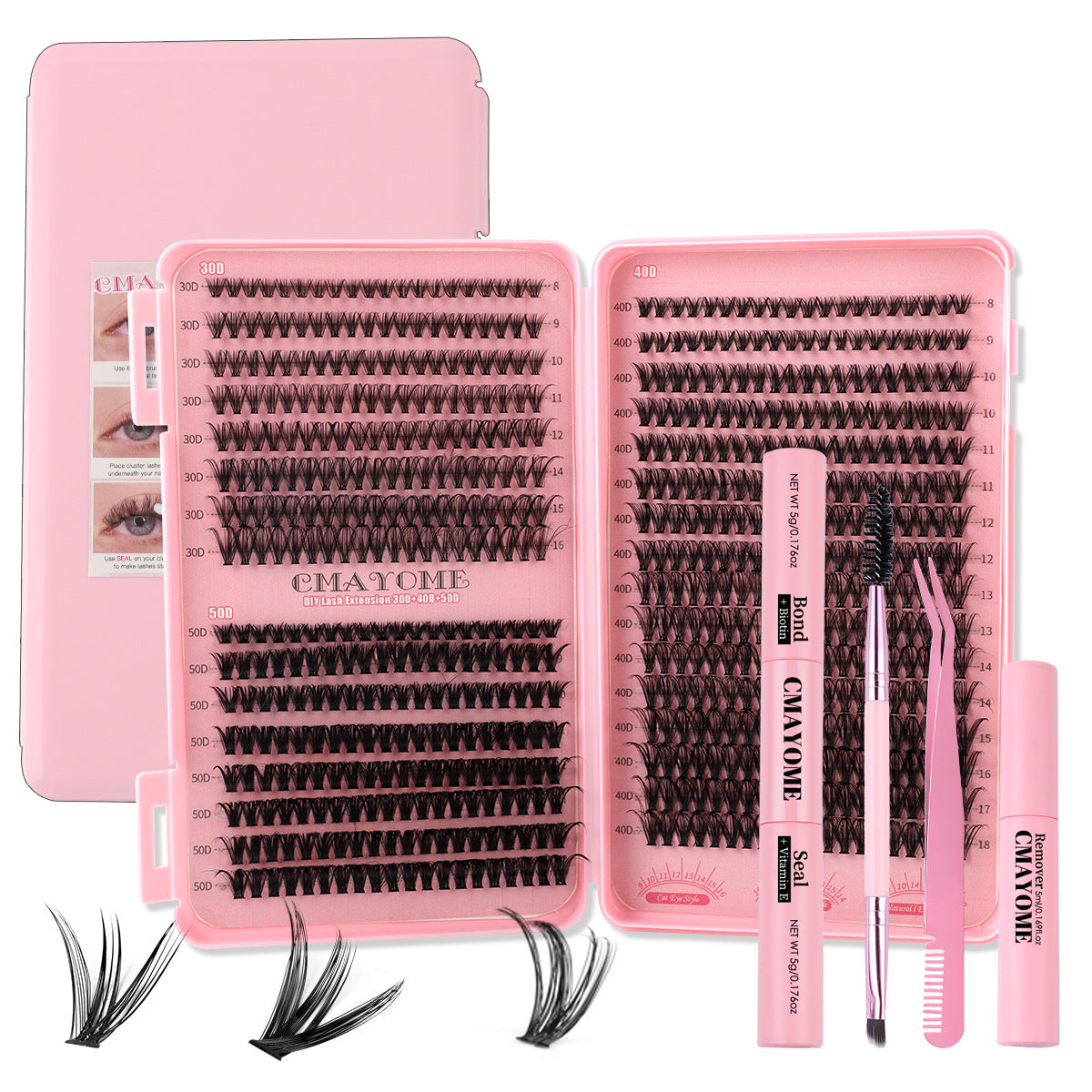 640 Clusters Eyelash Extension Kit – 3D/4D/10D/20D False Lashes Book