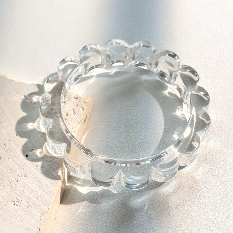 Geometric Irregular Acrylic Bangle – Retro Chic, Elegant Statement Bracelet