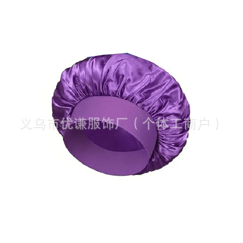 Satin Hair Care Bonnet – Elastic Nightcap for Sleeping & Shower