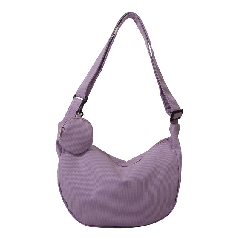 Canvas Messenger Tote Bag – Casual Large Capacity Shoulder Bag with Pendant