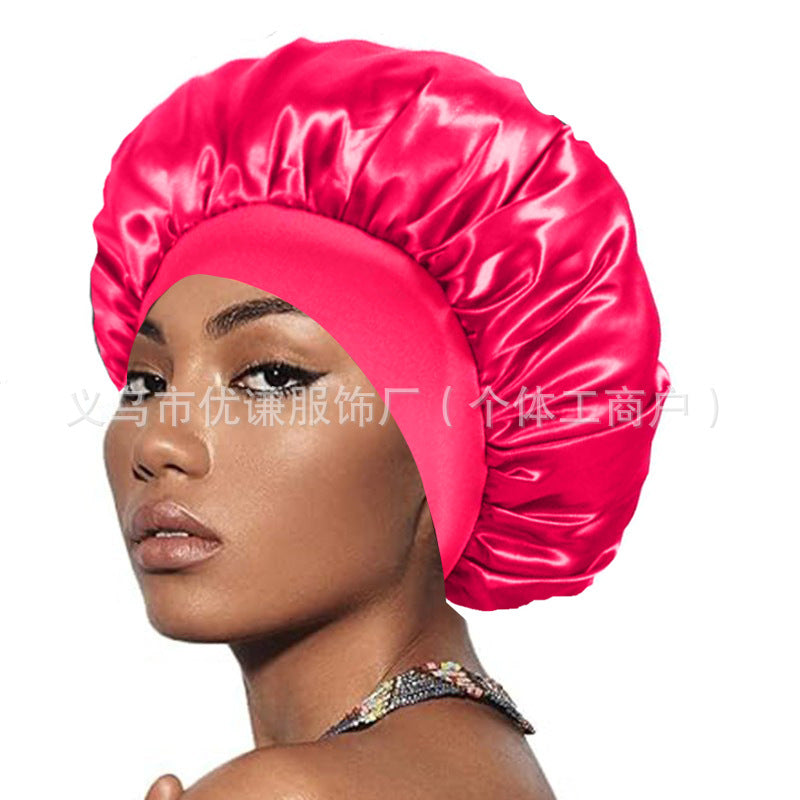 Satin Hair Care Bonnet – Elastic Nightcap for Sleeping & Shower