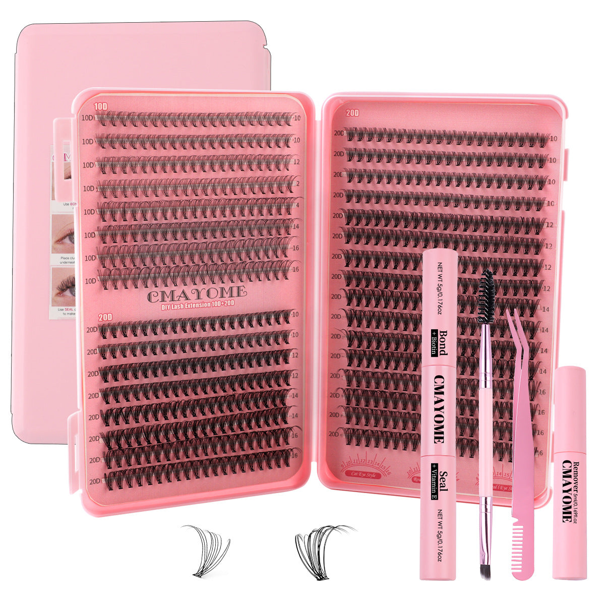 640 Clusters Eyelash Extension Kit – 3D/4D/10D/20D False Lashes Book