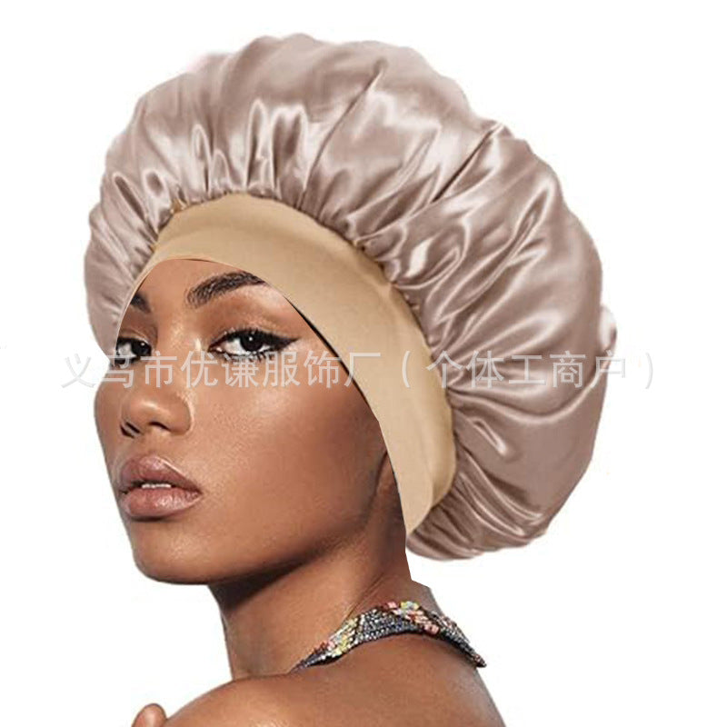 Satin Hair Care Bonnet – Elastic Nightcap for Sleeping & Shower
