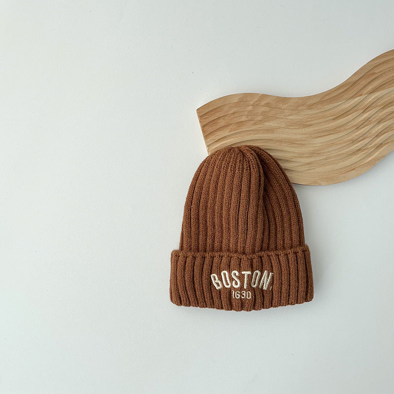 Boston Kids Knitted Winter Beanie – Warm Wool Hat for Boys & Girls