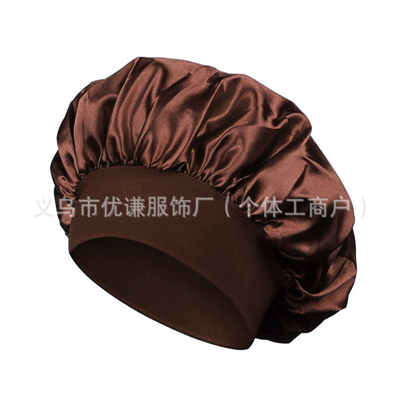 Satin Hair Care Bonnet – Elastic Nightcap for Sleeping & Shower