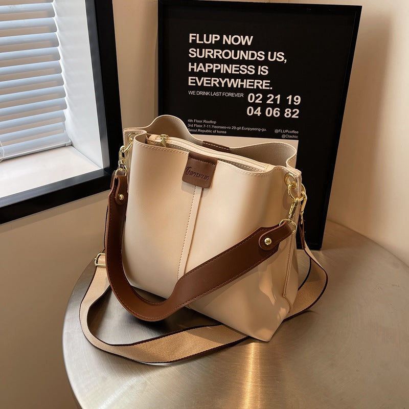 Retro Bucket Crossbody Tote Bag – Large Capacity Women’s Shoulder Handbag