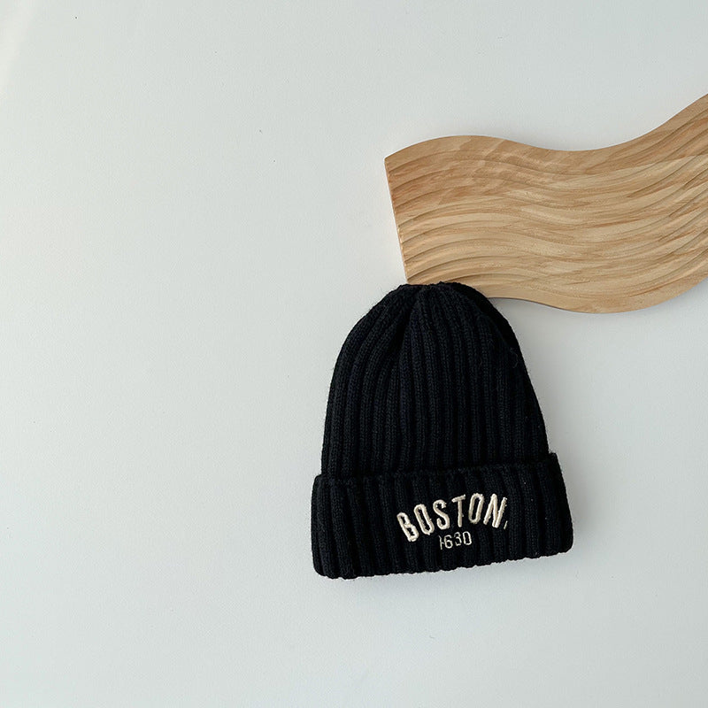 Boston Kids Knitted Winter Beanie – Warm Wool Hat for Boys & Girls