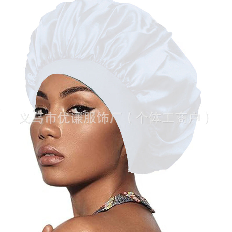 Satin Hair Care Bonnet – Elastic Nightcap for Sleeping & Shower