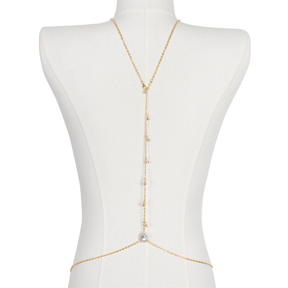 Luxury Back Chain Necklace – Elegant Bridal & Evening Body Jewelry