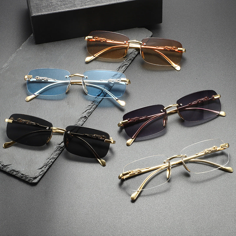 High-Grade Frameless Slim Sunglasses – Men’s Fashion Retro Street Style