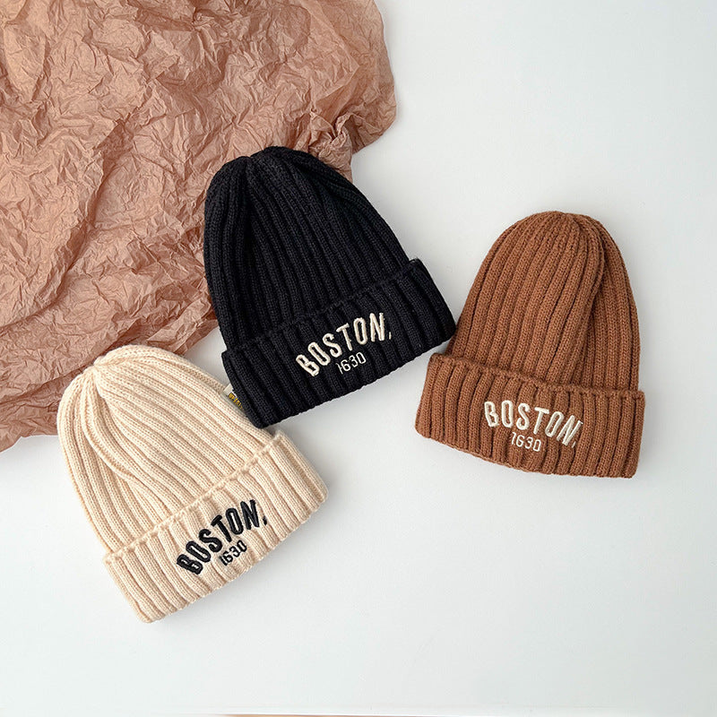 Boston Kids Knitted Winter Beanie – Warm Wool Hat for Boys & Girls