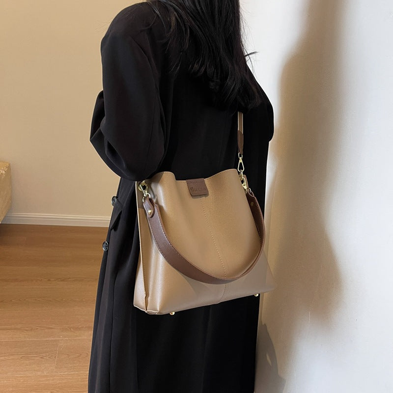 Retro Bucket Crossbody Tote Bag – Large Capacity Women’s Shoulder Handbag