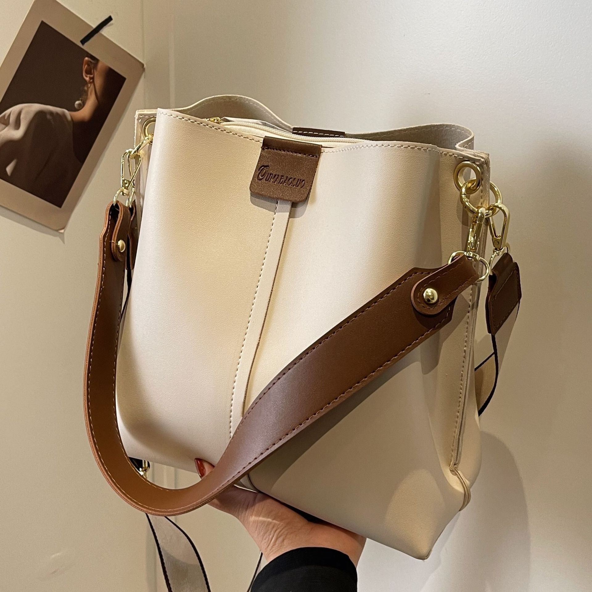 Retro Bucket Crossbody Tote Bag – Large Capacity Women’s Shoulder Handbag