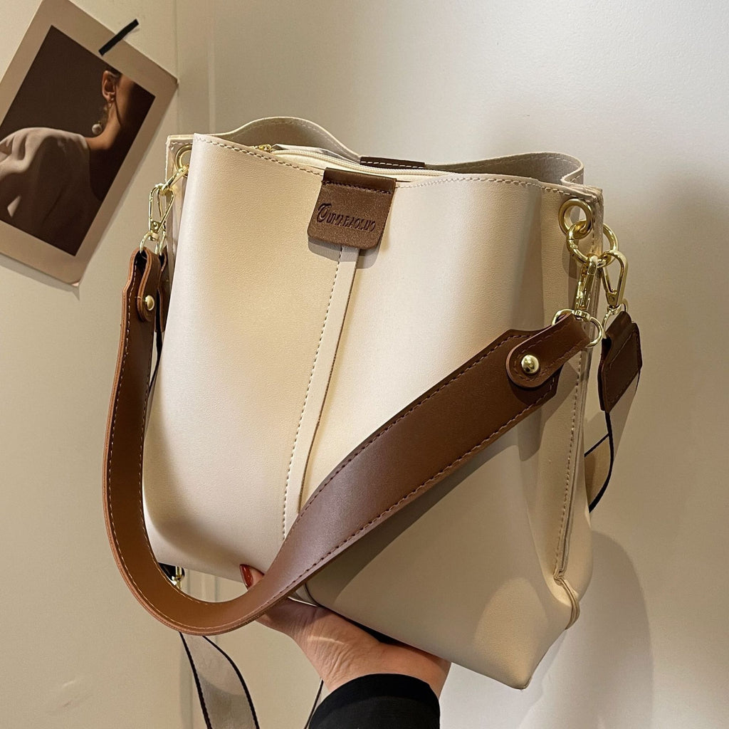 Retro Bucket Crossbody Tote Bag – Large Capacity Women’s Shoulder Handbag