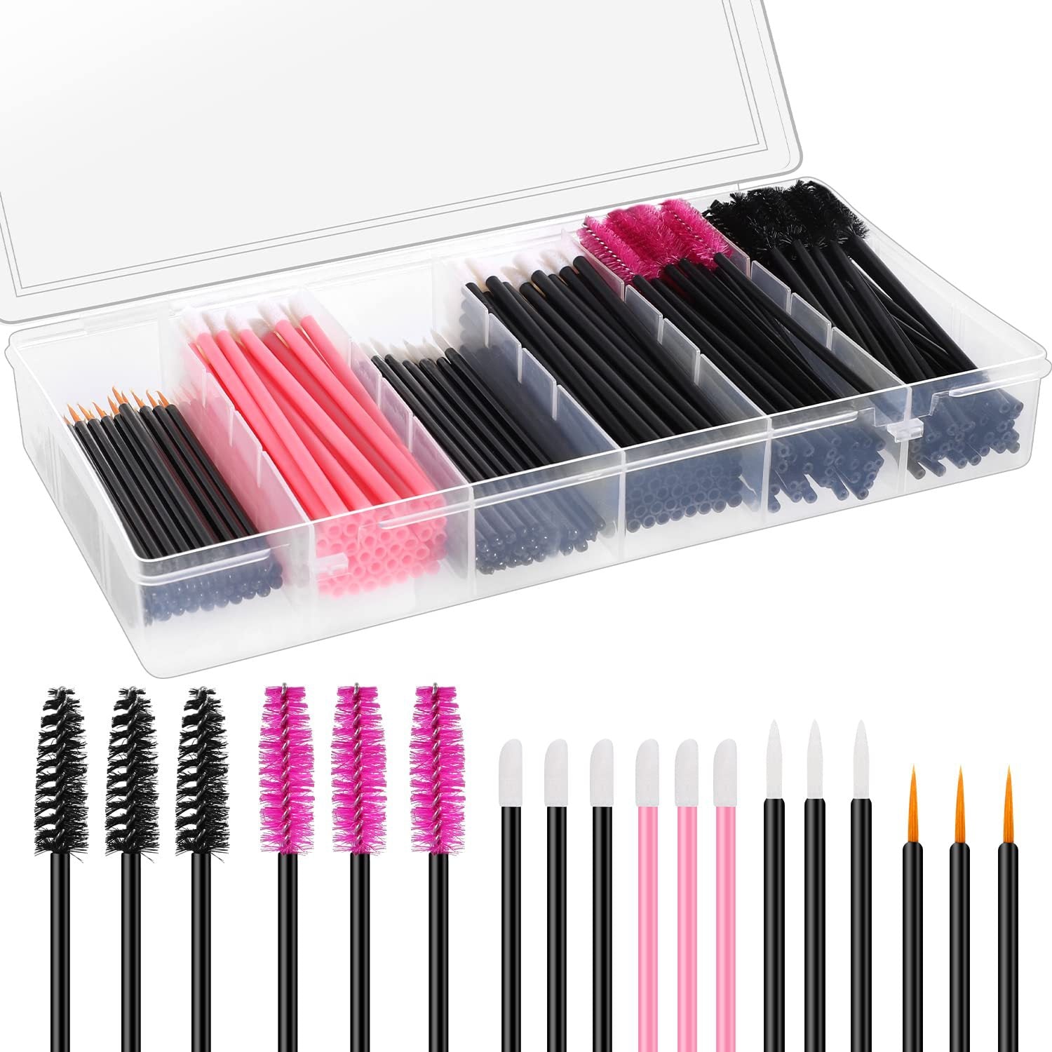 Professional Disposable Makeup Brush Set – 260PCS Eyelash, Lip & Eyeliner Kit