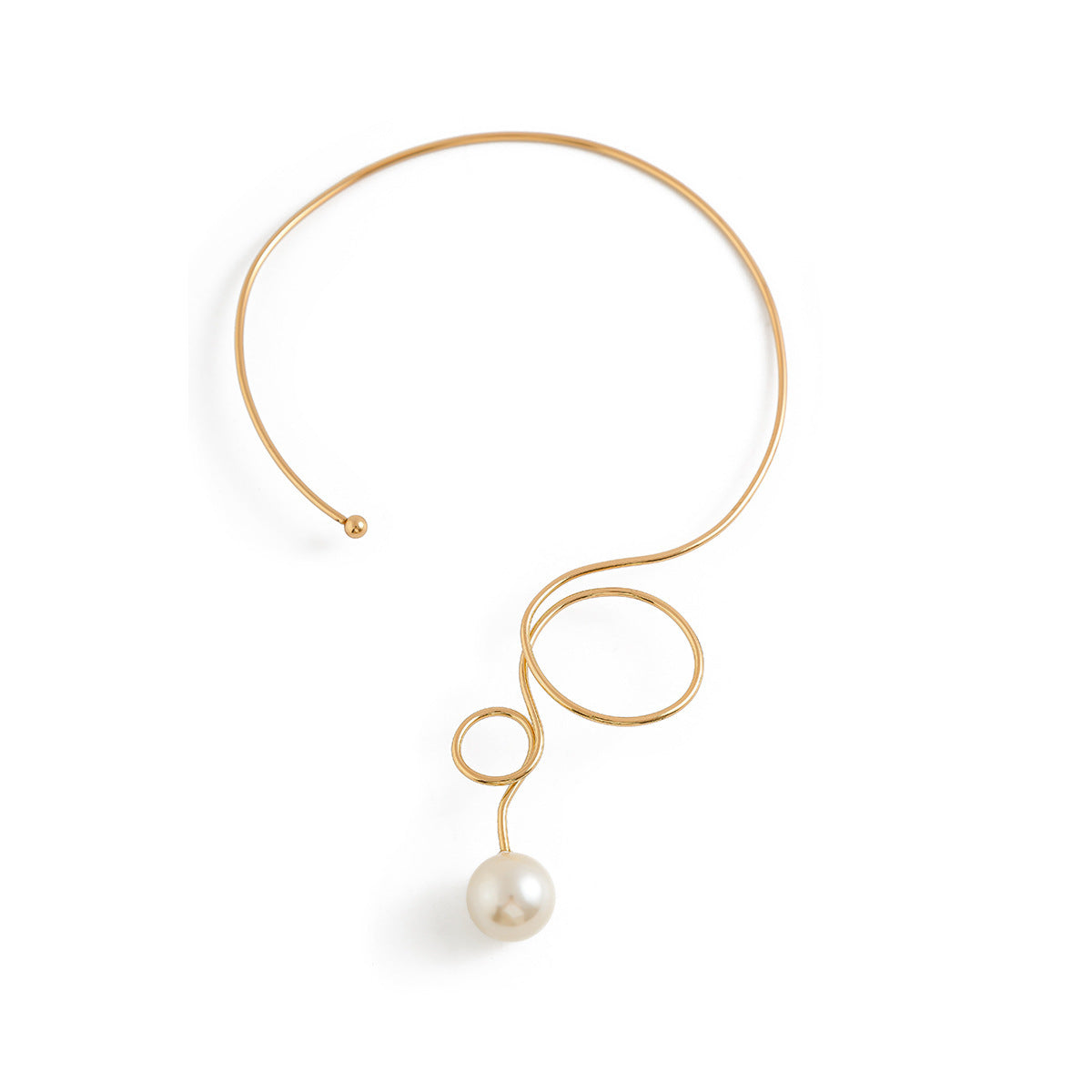 Bow Knot Pearl Metal Collar Necklace – Elegant Fashion Statement