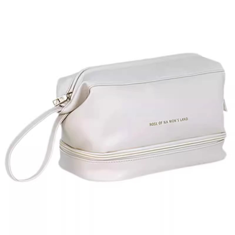 New PU Cloud Cosmetic Bag Women’s Portable Double-Layer Toiletries Bag – Large Capacity Travel Storage Box