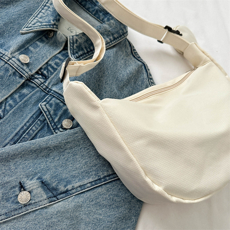 Canvas Messenger Tote Bag – Casual Large Capacity Shoulder Bag with Pendant