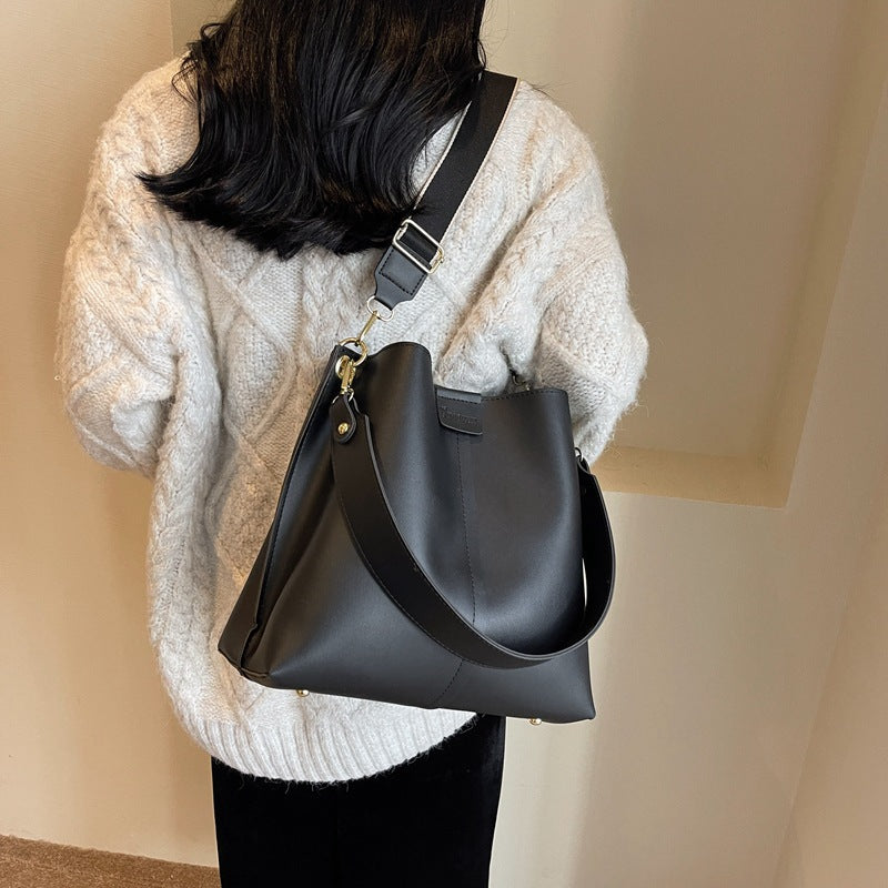 Retro Bucket Crossbody Tote Bag – Large Capacity Women’s Shoulder Handbag