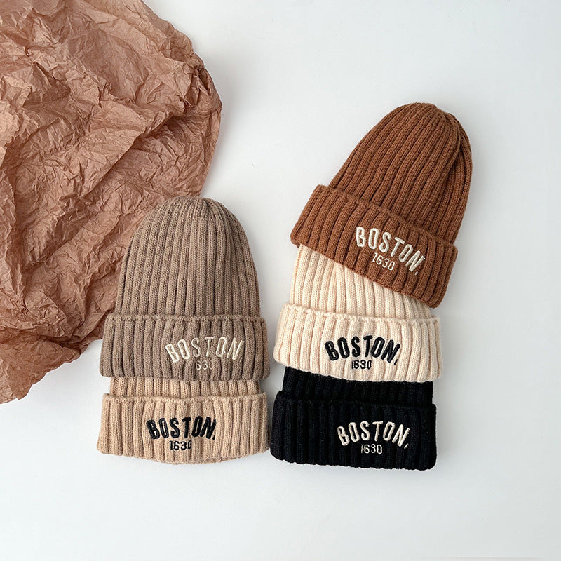 Boston Kids Knitted Winter Beanie – Warm Wool Hat for Boys & Girls