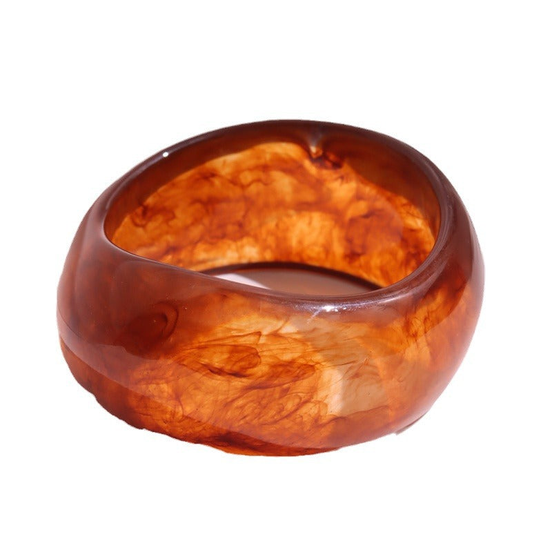 Geometric Irregular Acrylic Bangle – Retro Chic, Elegant Statement Bracelet