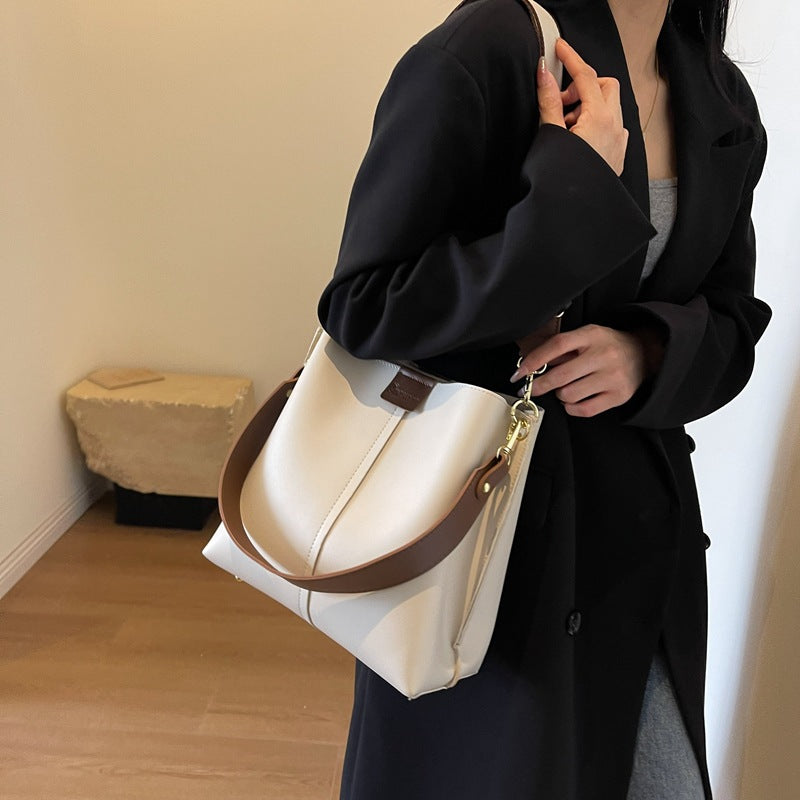 Retro Bucket Crossbody Tote Bag – Large Capacity Women’s Shoulder Handbag