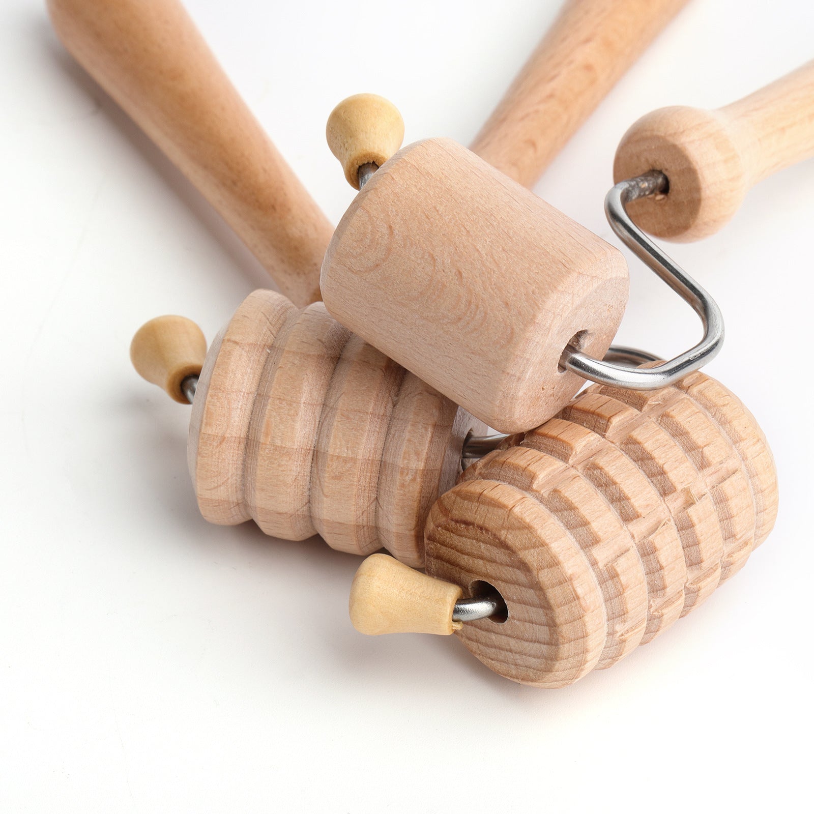 Wooden Facial & Body Massager Set – Meridian Therapy Rollers & Scraping Tools