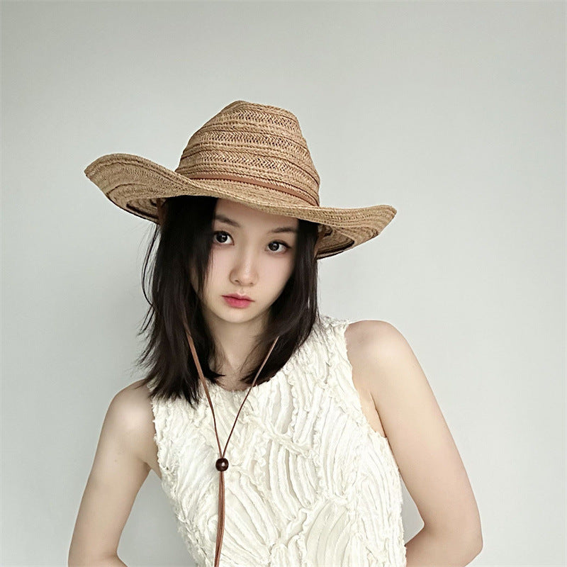 Elegant Wide-Brim Straw Panama Hat – Summer Sun Protection