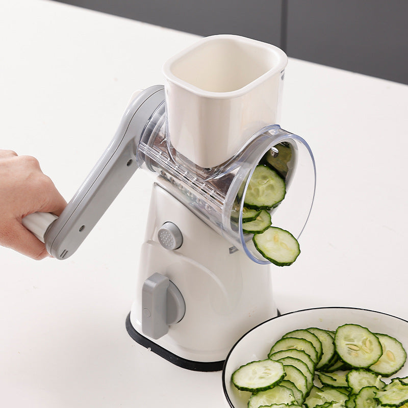 3-in-1 Multi functional Vegetable Cutter - Manual Rotary Slicer & Grater