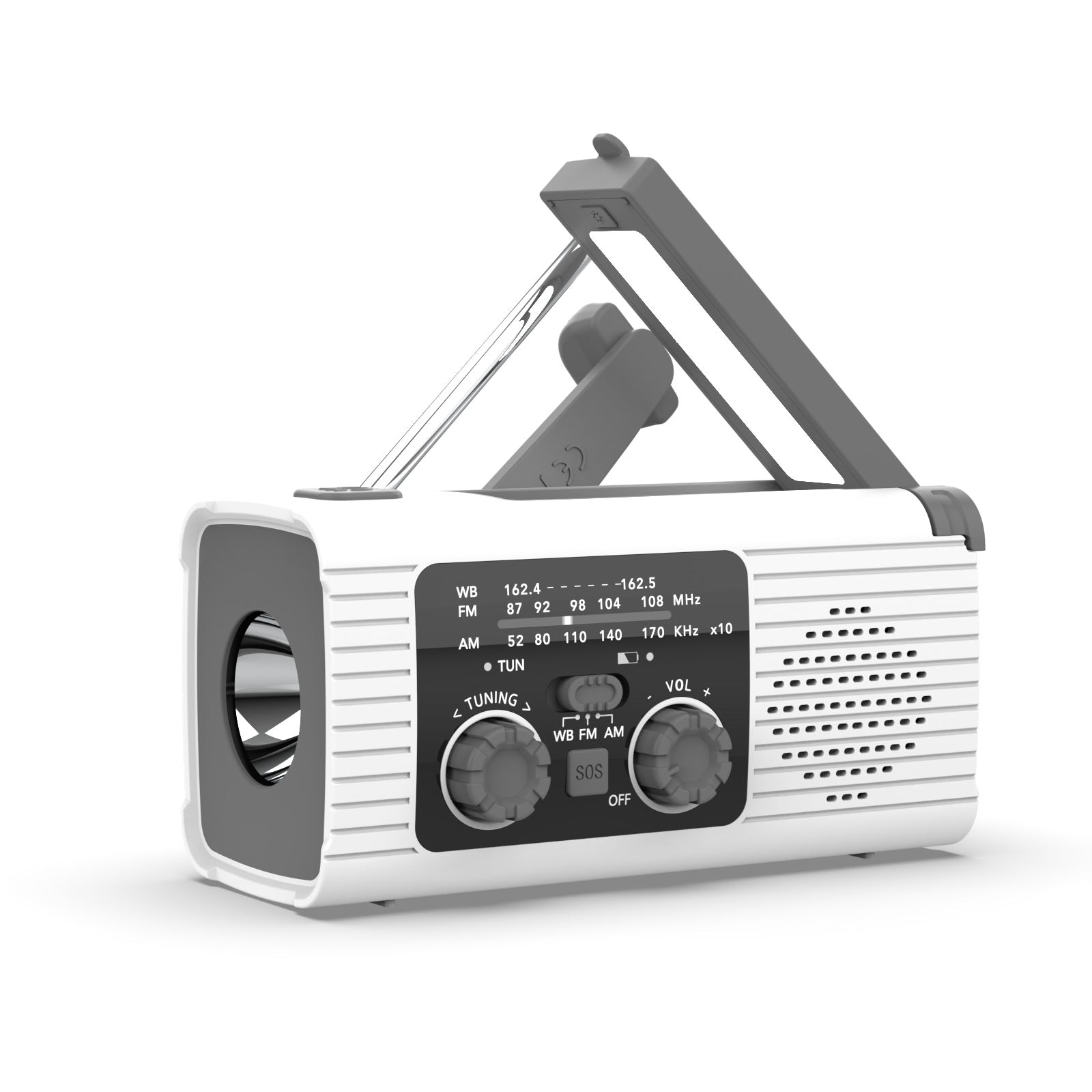 Solar Hand-Crank Emergency Radio with Phone Charger & LED Light