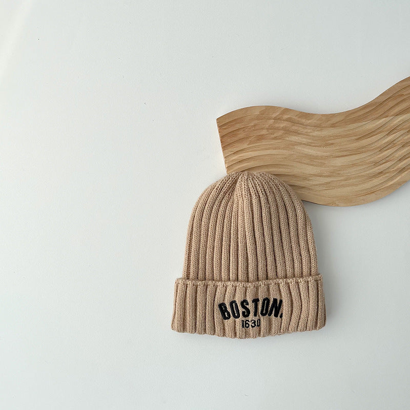 Boston Kids Knitted Winter Beanie – Warm Wool Hat for Boys & Girls