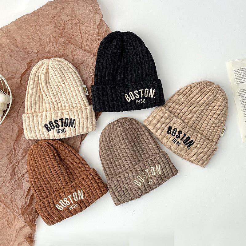 Boston Kids Knitted Winter Beanie – Warm Wool Hat for Boys & Girls