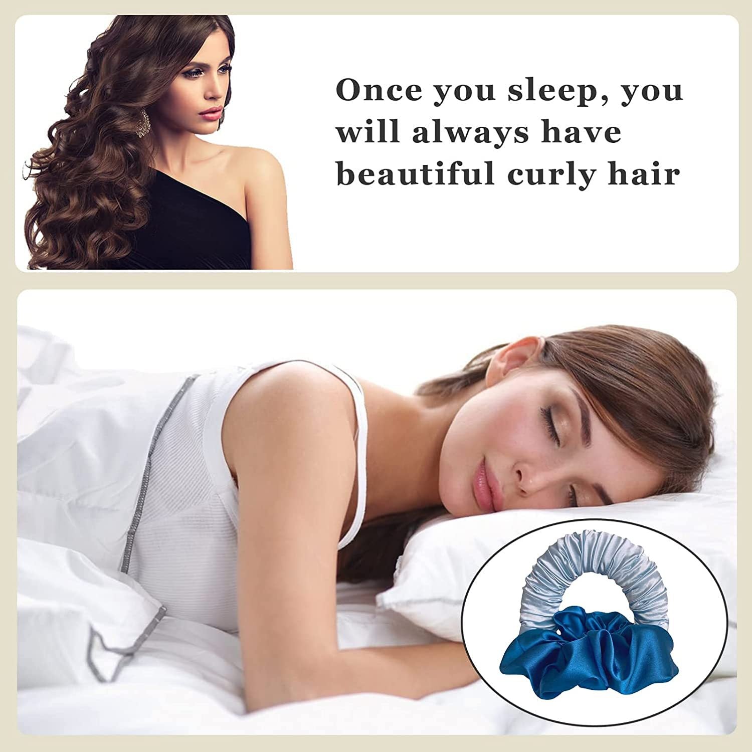 Seamless Heatless Hair Curler – Overnight No-Heat Curling Band