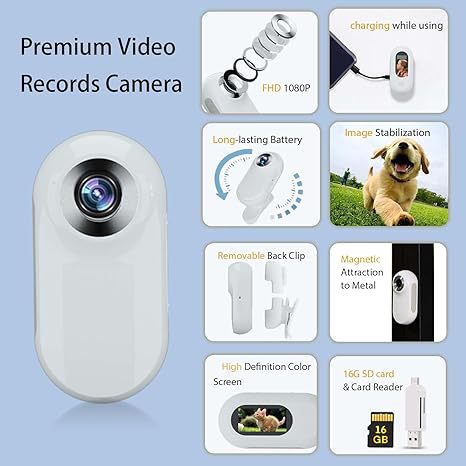 Pet Collar Camera – Mini HD Video Recorder for Dogs & Cats (Outdoor & Sports Use)