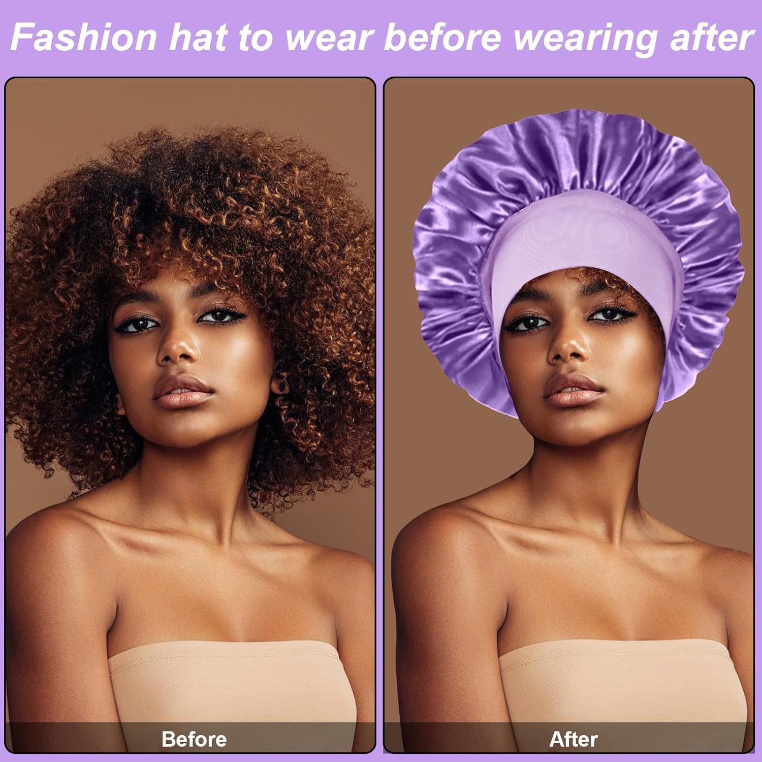 Satin Hair Care Bonnet – Elastic Nightcap for Sleeping & Shower