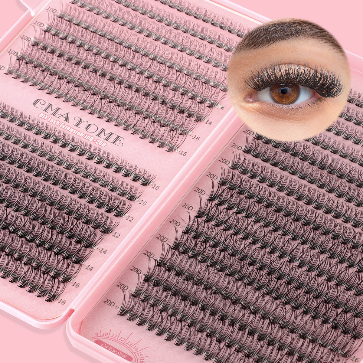 640 Clusters Eyelash Extension Kit – 3D/4D/10D/20D False Lashes Book