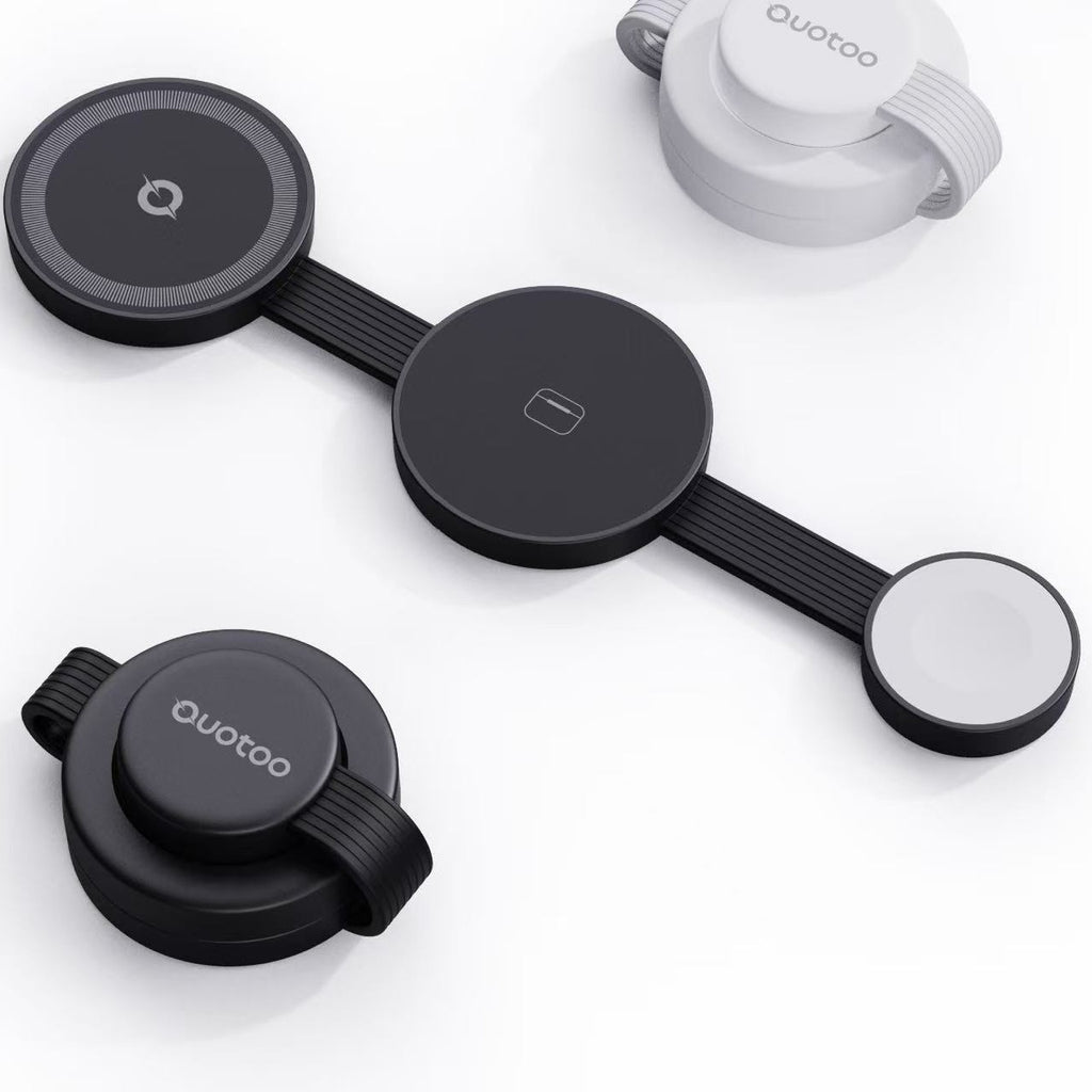 3-in-1 Magnetic Wireless Charging Station – Foldable Desktop Charger for Apple Devices